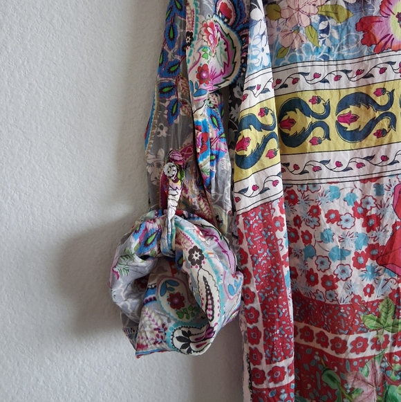 Johnny Was Milla Long Sleeve Floral Patchwork Blouse - Picture 9 of 16